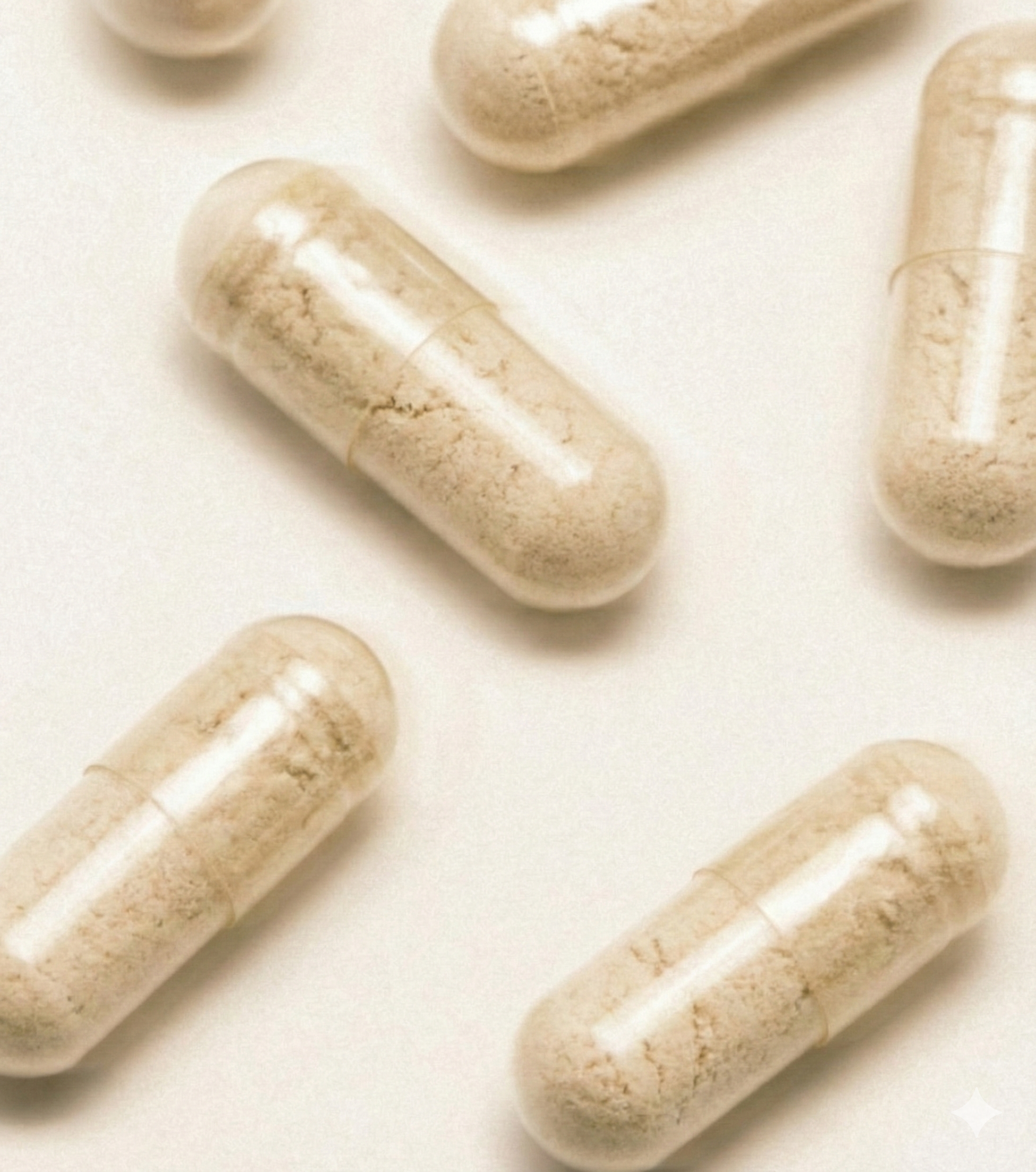 Translation missing: fr.Close-up of VIVID Recovery capsules showing the formula’s raw ingredients